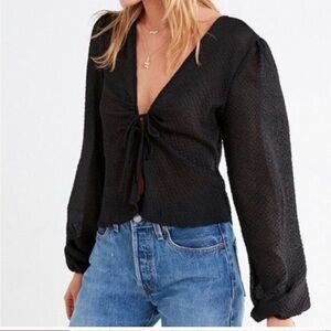 Urban Outfitters Black Cover Up with Tie